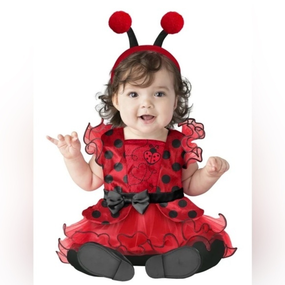 NWT Red Ladybug Tutu Costume Dress with Headband for Kids